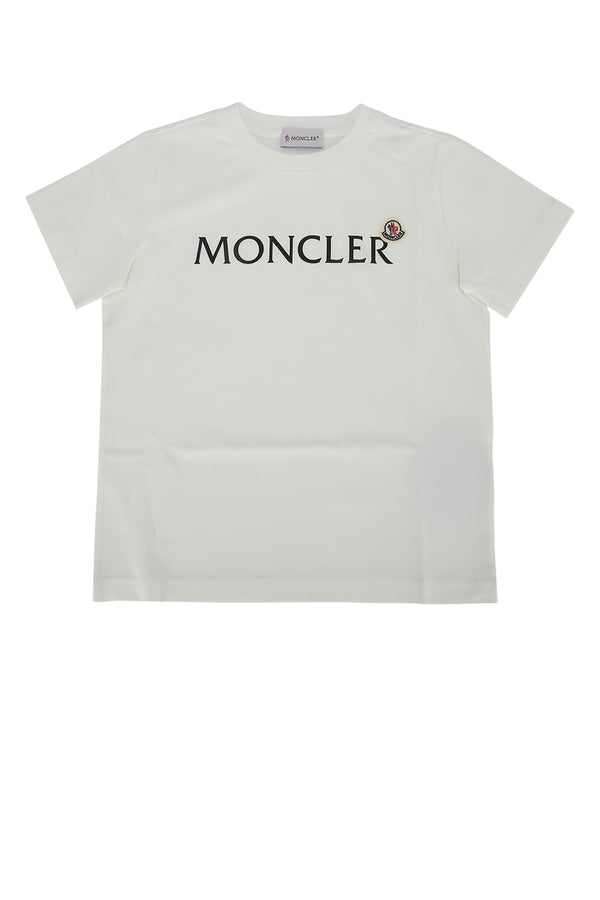 Moncler Jr 100% Cotton t-shirt in white