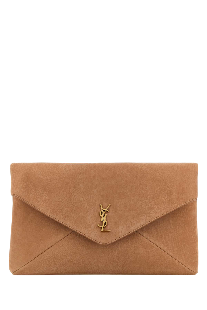 Antiqued Pink Suede Envelope Clutch Honeycaramel