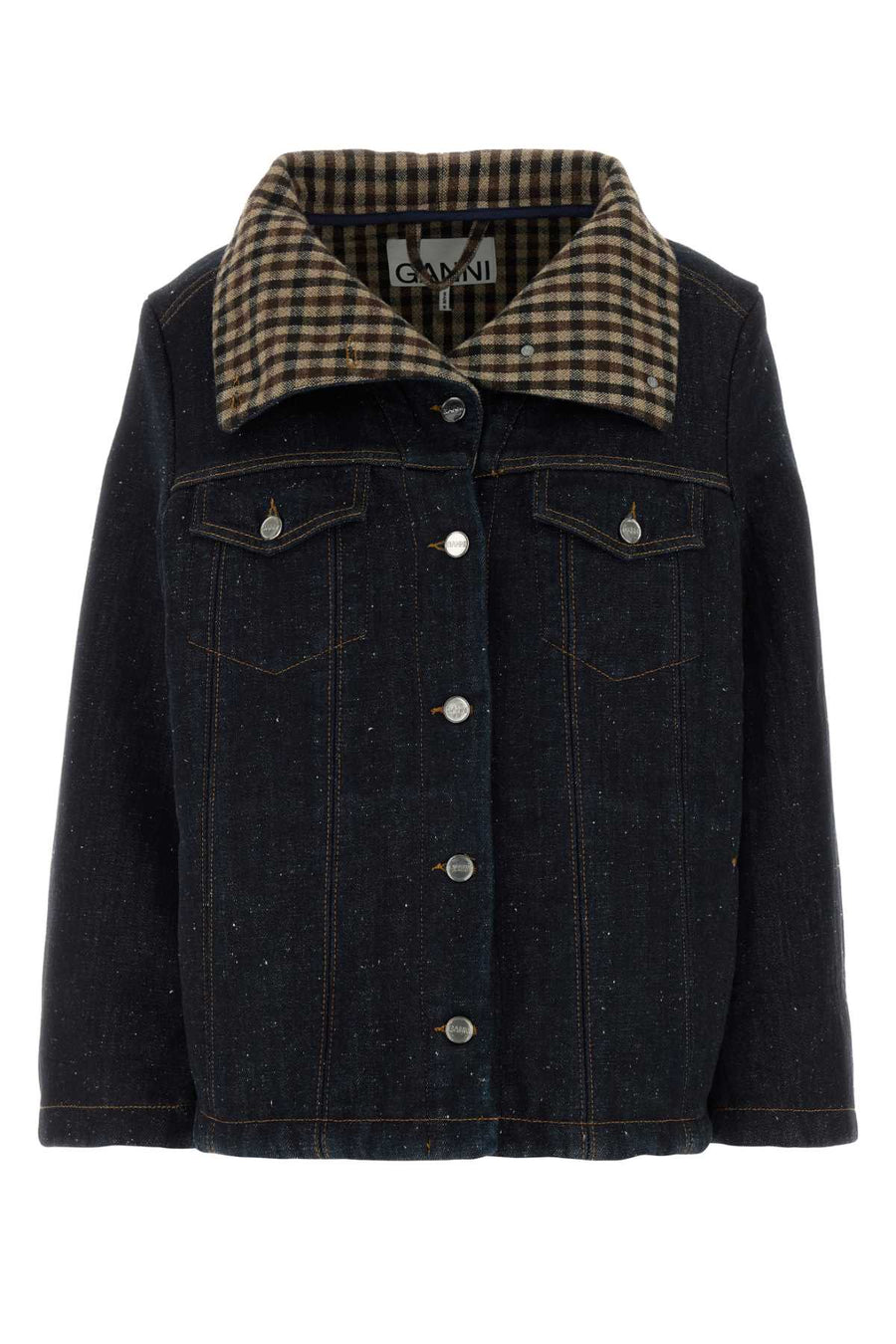 Ganni Exterior: 100% Cotton; Lining: 75% Polyester jacket in navy