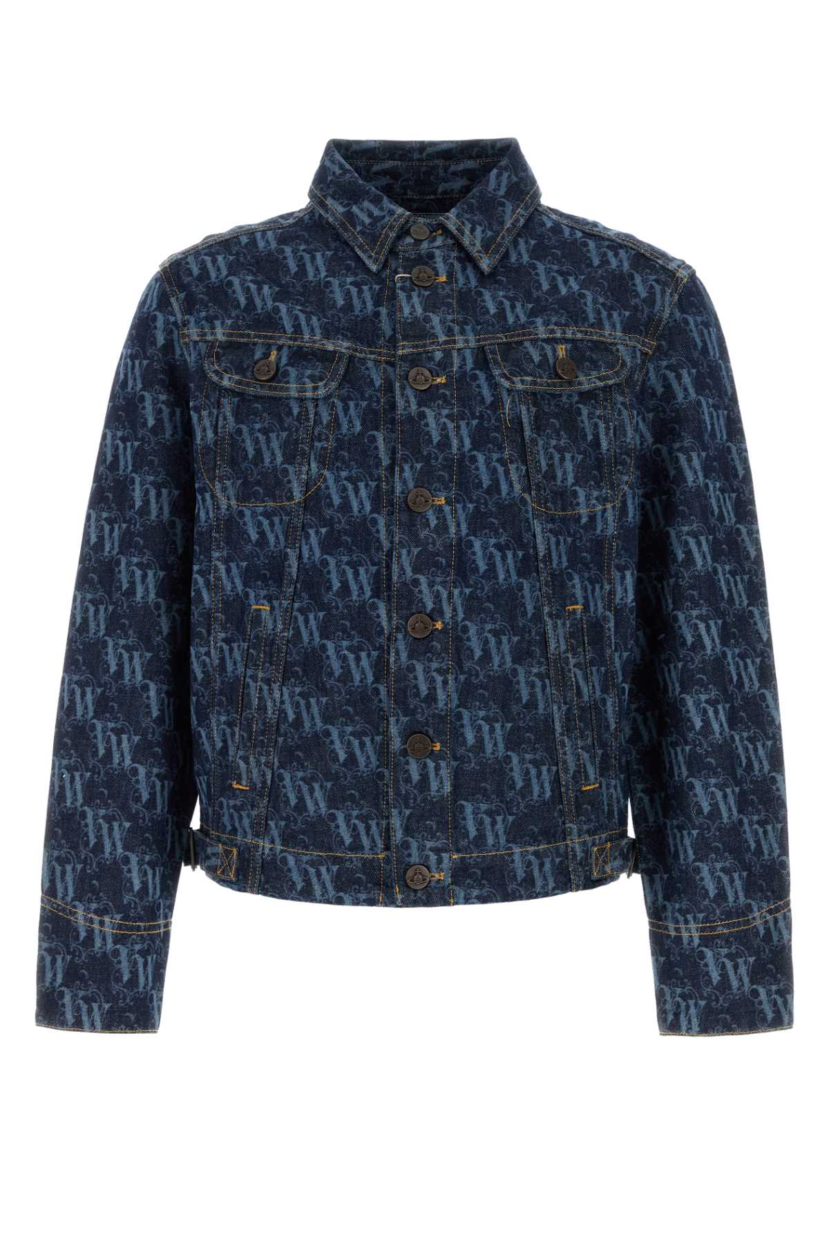 Printed Denim Stormrider Jacket Vwframe Exterior: Cotton Giubbini