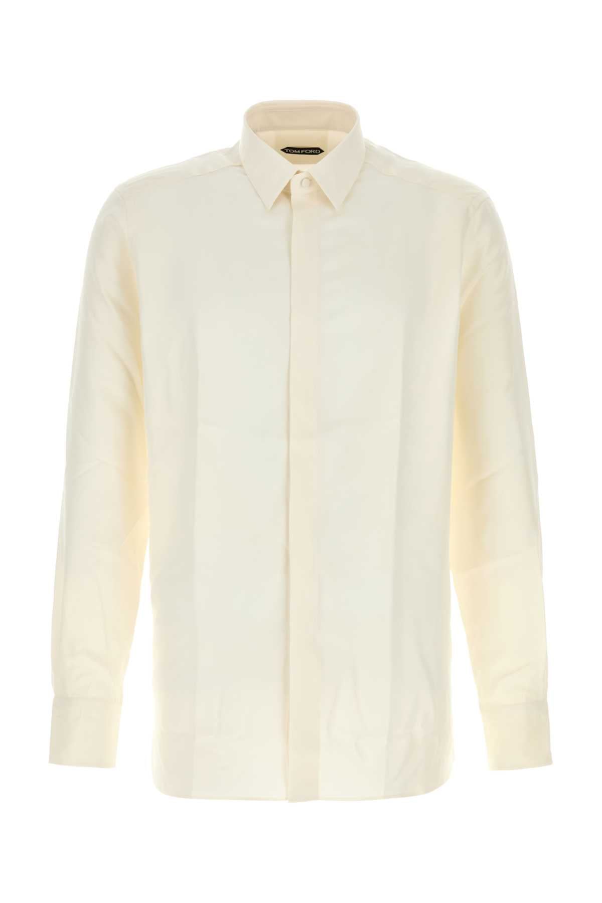 Ivory Twill Shirt Chalk Silk Camicie