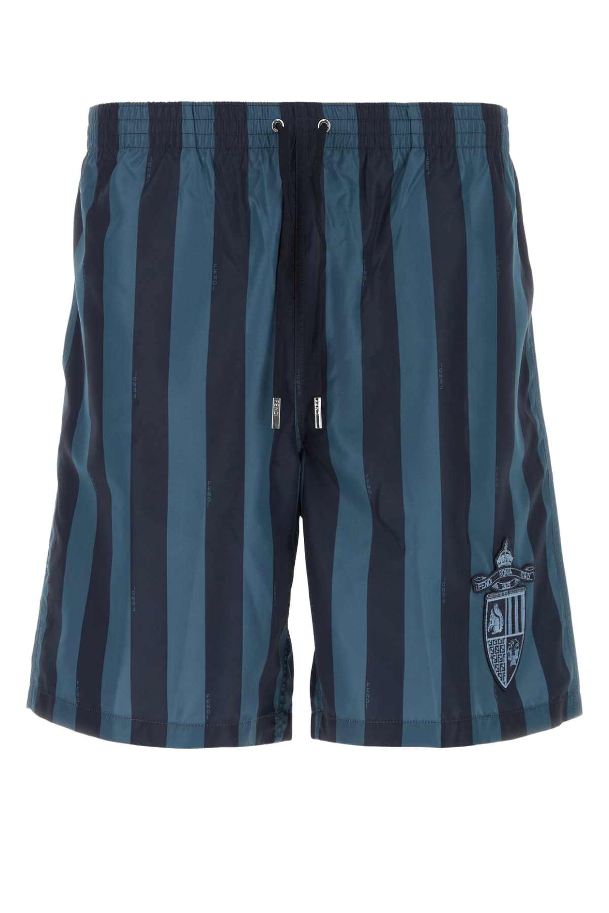 Printed Polyester Swimming Shorts Blu Notte Indaco Exterior: Costumi Da Bagno