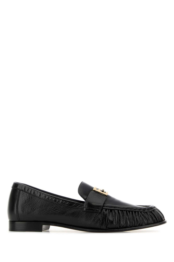 Black Nappa Leather Baguette Loafers Nero Mocassini