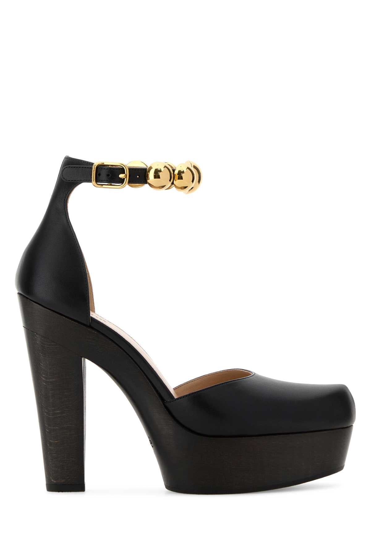 Black Leather Lola Pumps Scarpe Con Tacco
