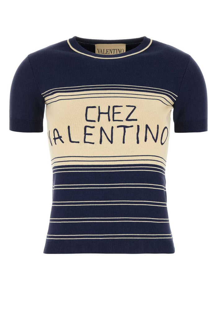 Navy Blue Cotton Sweater Provencebluebetulla Exterior: Maglieria
