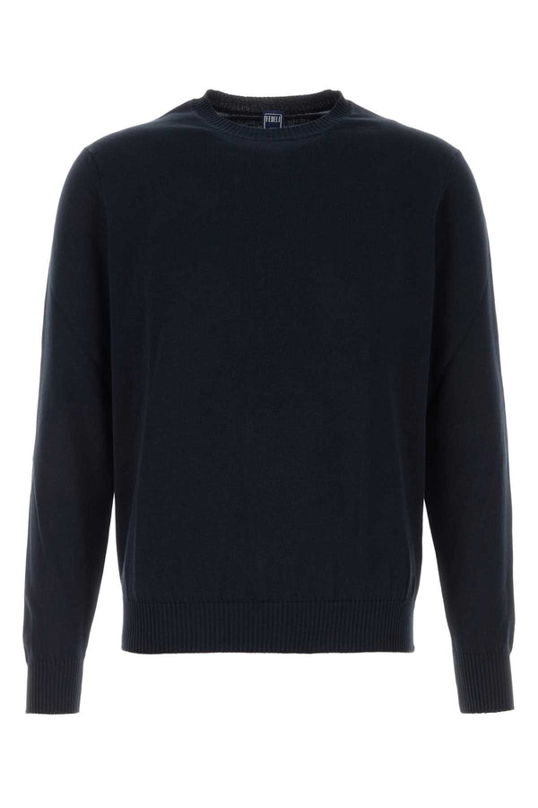 Fedeli 100% Cotton sweater in navy