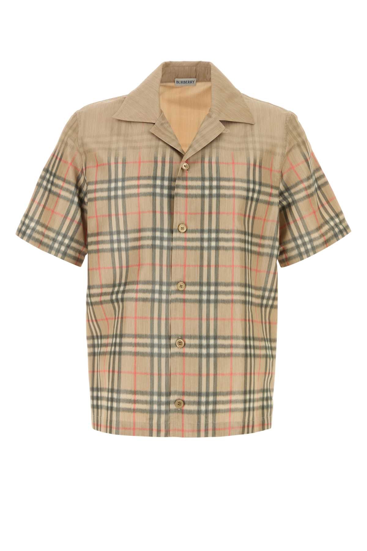 Printed Viscose Blend Shirt Sand Polyester Camicie