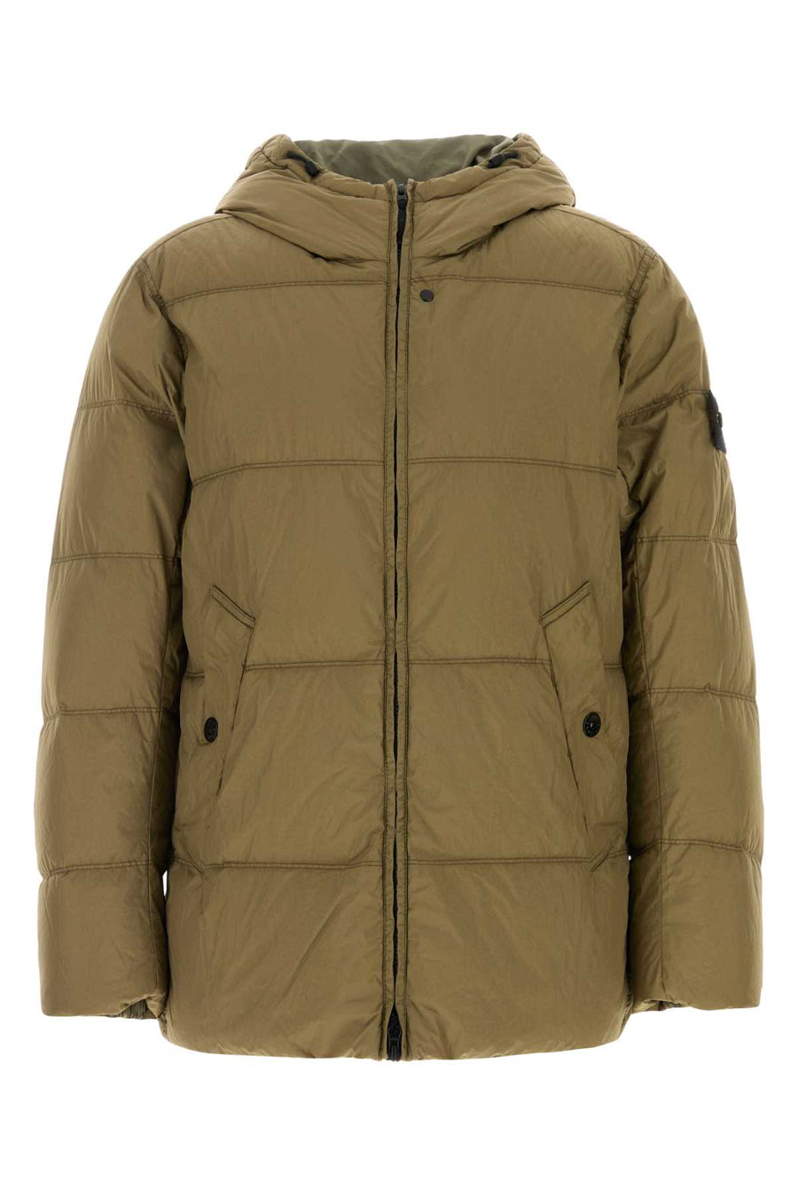 Army Green Nylon Down Jacket Giacche E Gilet