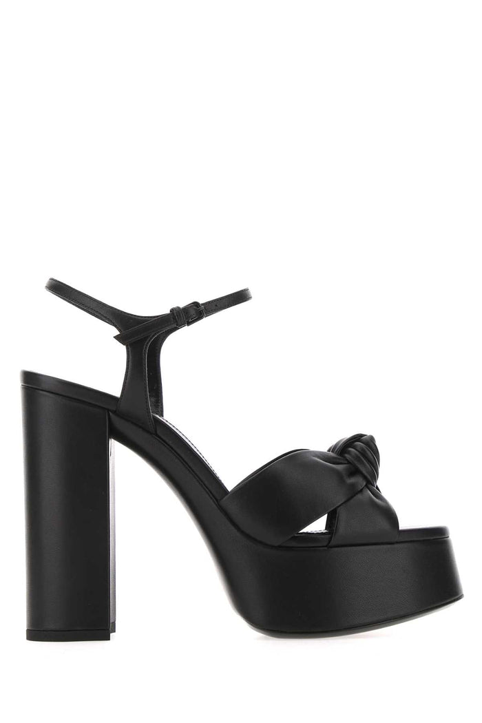 Black Leather Bianca 85 Sandals 1000 Sandali