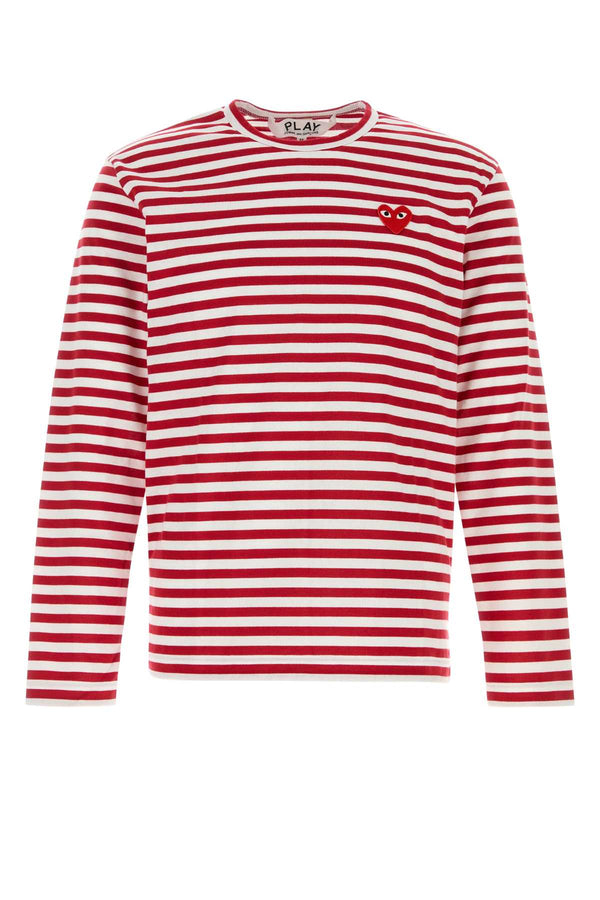Comme Des Garcons Play Emblem 100% Cotton t-shirt in red