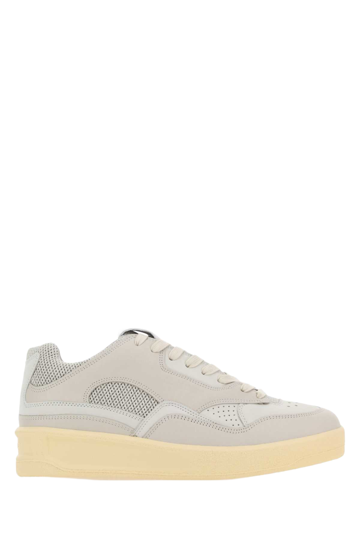 Grey Canvas And Rubber Basket Sneakers 055