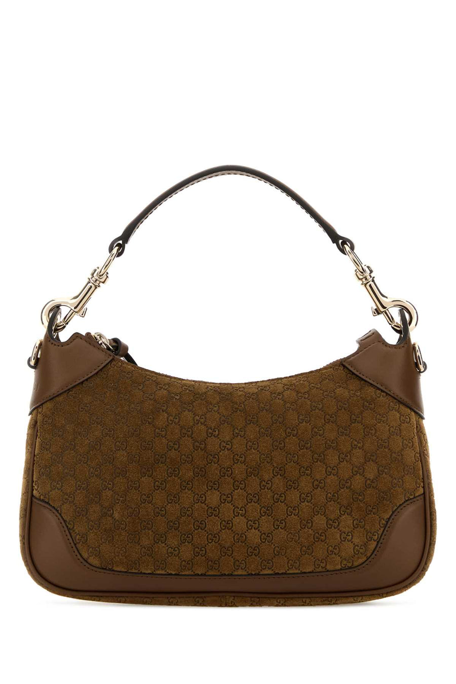 Gucci With Exterior: 100% Suede; Lining: 100% Fabric; Finishing: Platinum shoulder bag in brown