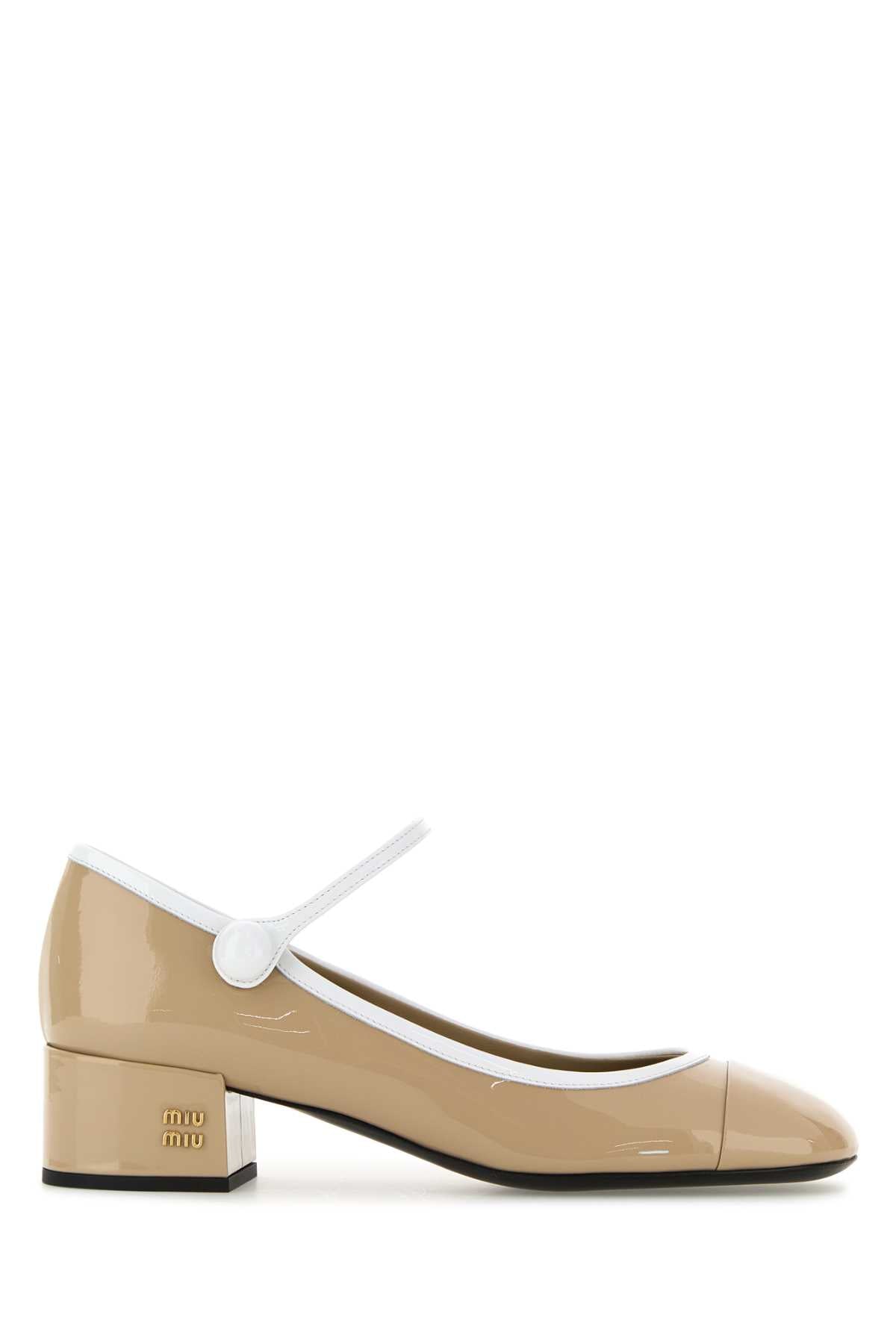 Beige Leather Pumps Sabbiabianco Scarpe Con Tacco