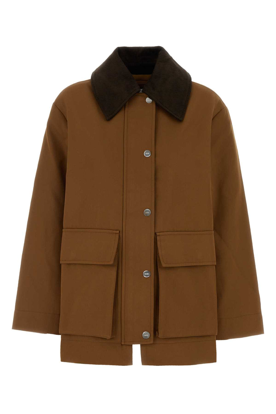 Ganni Twill Exterior: 100% Polyester jacket in brown