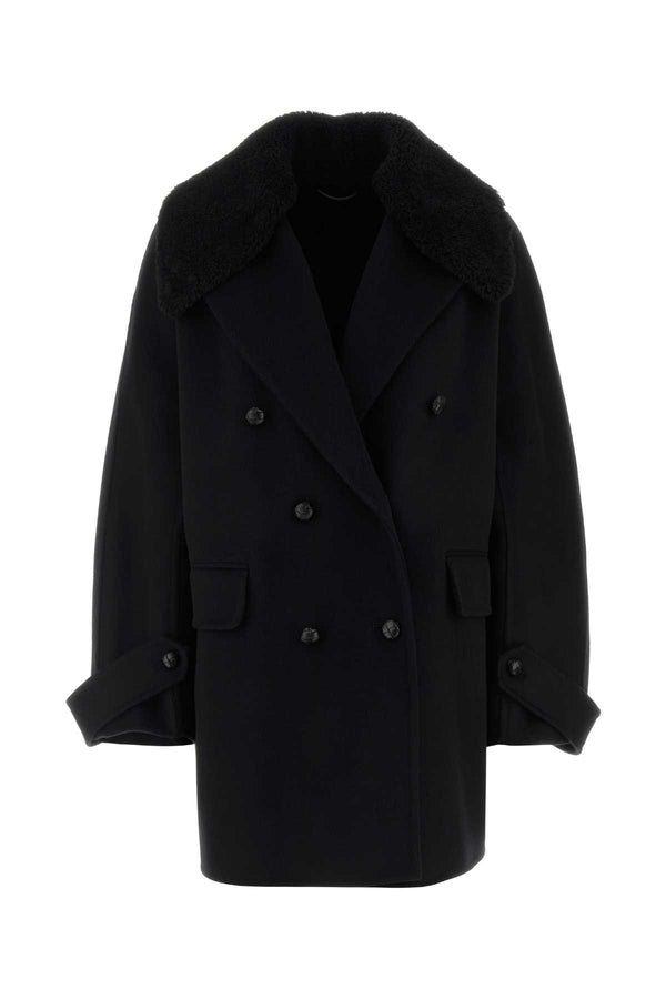 Ermanno Scervino 100% Virgin wool coat in black