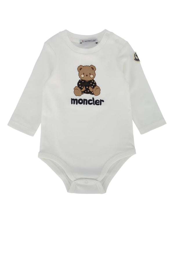 Moncler Jr Ensemble 100% cotton bodysuit in white