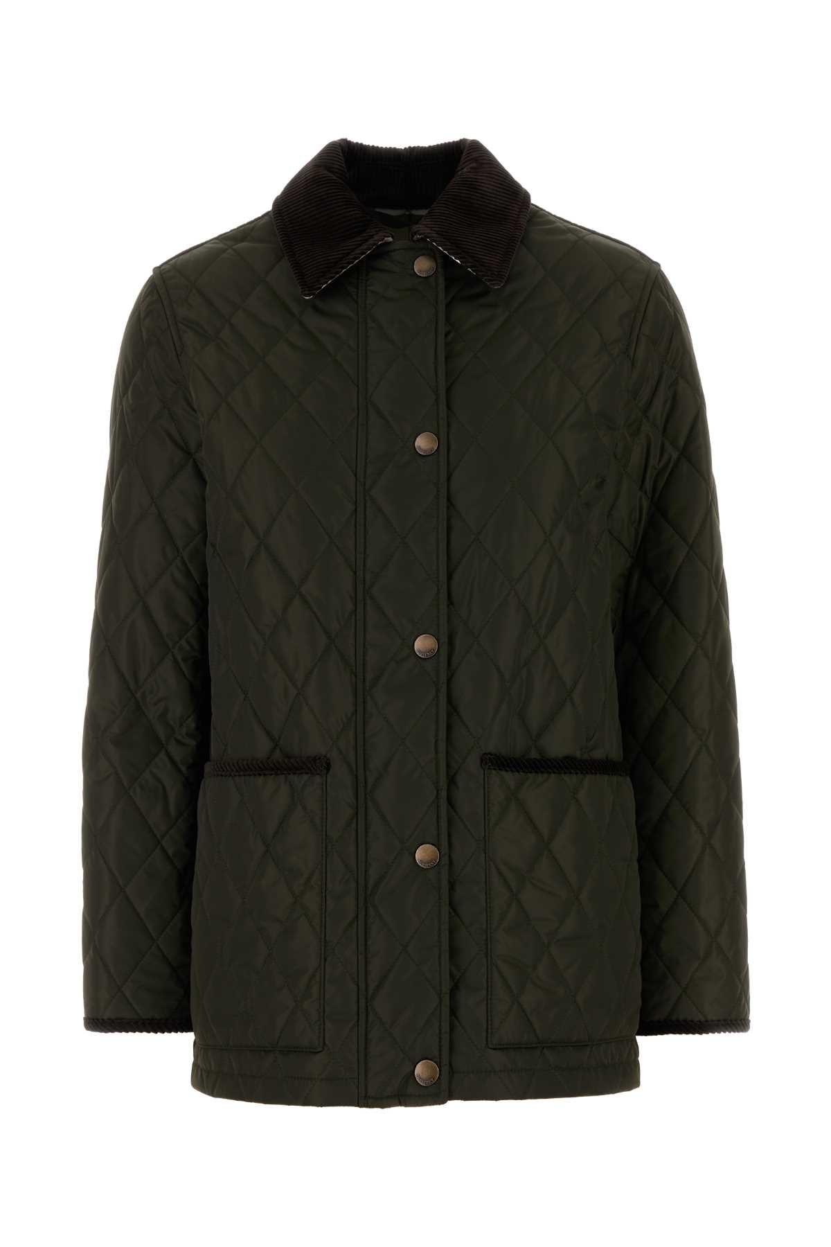 Army Green Nylon Jacket Shalebrushipcheck Giubbini