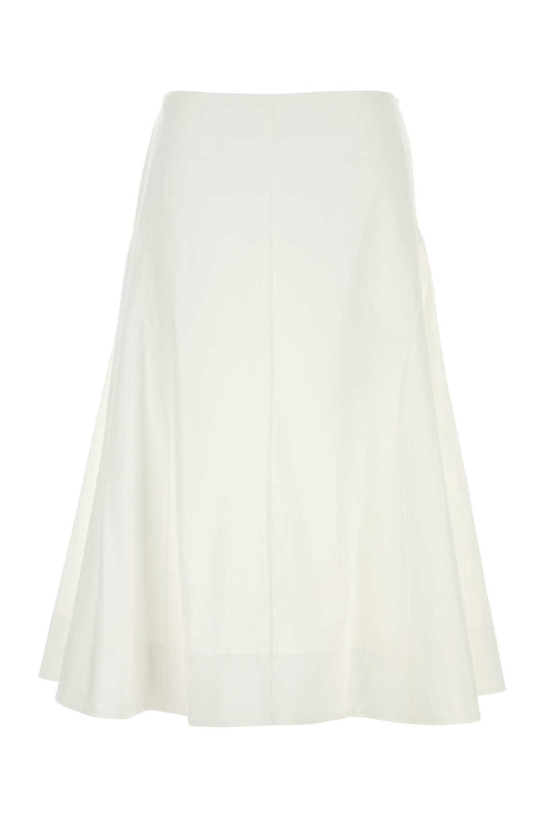 Khaite Skirt 100% Cotton skirt in white
