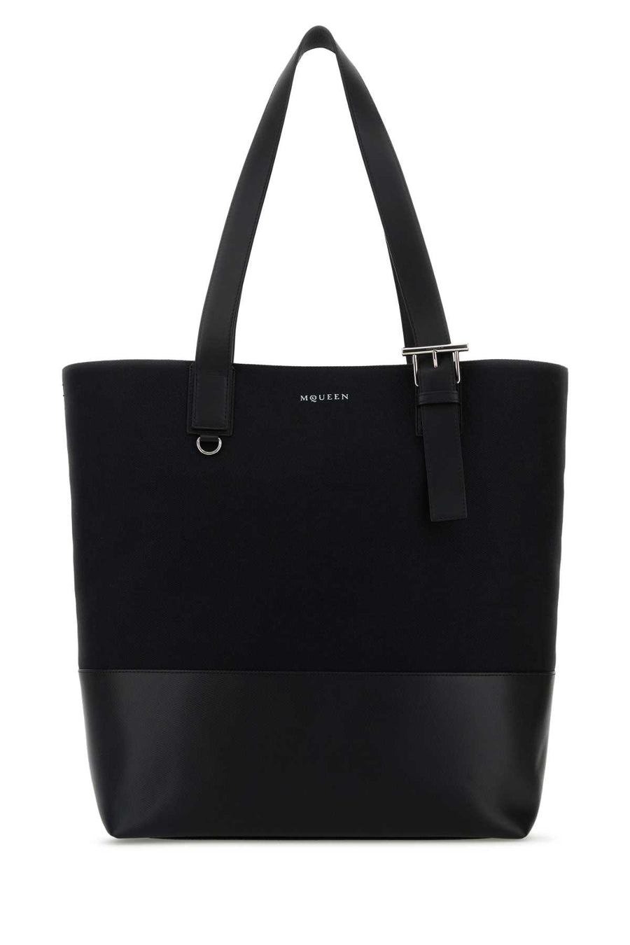 Alexander McQueen Shopper Canvas and leather tote bag in black