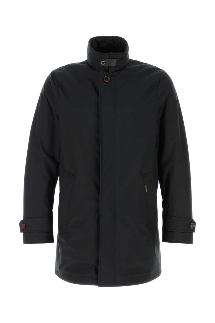 Black Polyester Blend Duca Jacket Darkblu Giubbini