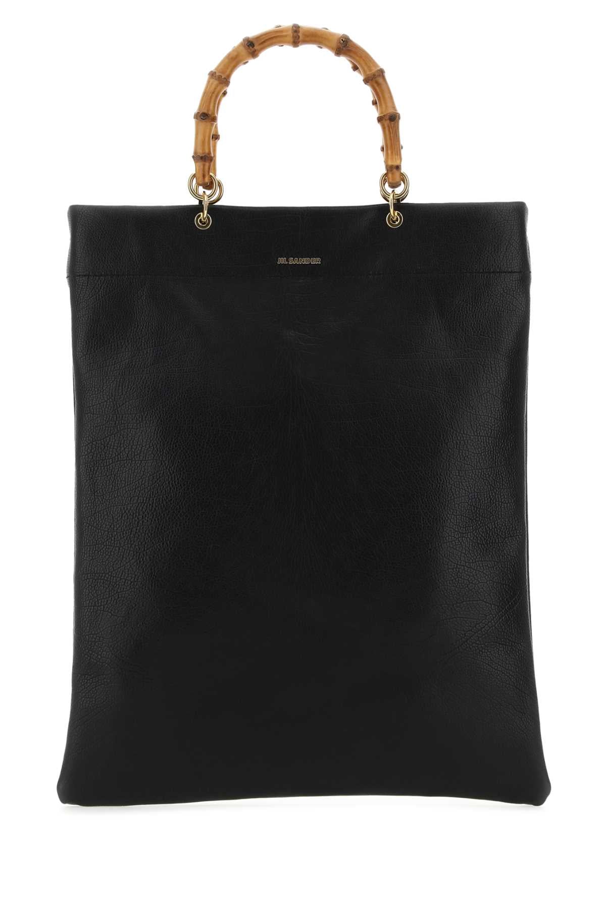 Black Leather Medium Shopping Bag 001 Borse A Mano