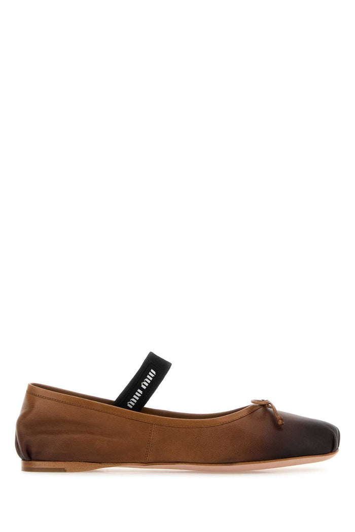 Multicolor Leather Ballerinas Caramel Lambleather Ballerine