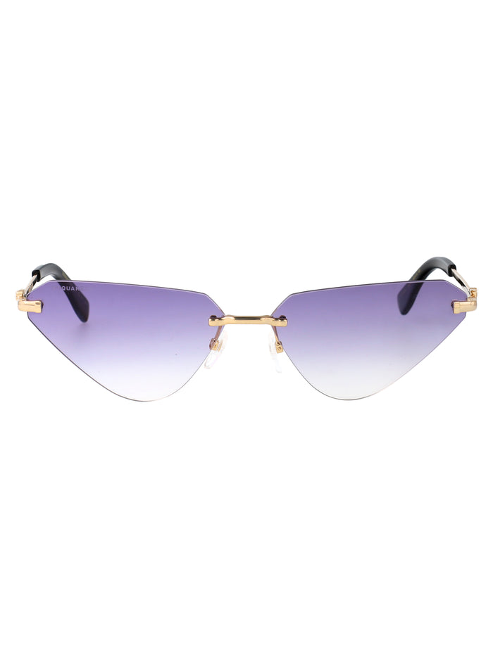 D2 0108-S Gold Violet Metal Sunglasses