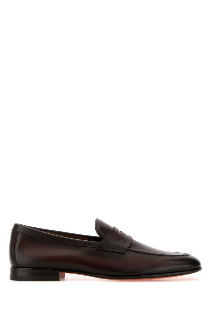 Dark Brown Leather Sullivan Loafers Tmioro Mocassini