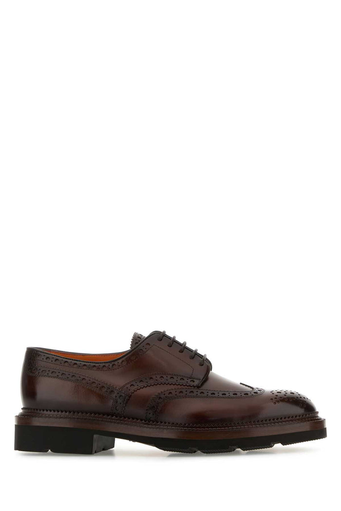 Brown Leather Emil Lace-Up Shoes Choccolate Scarpe Stringate