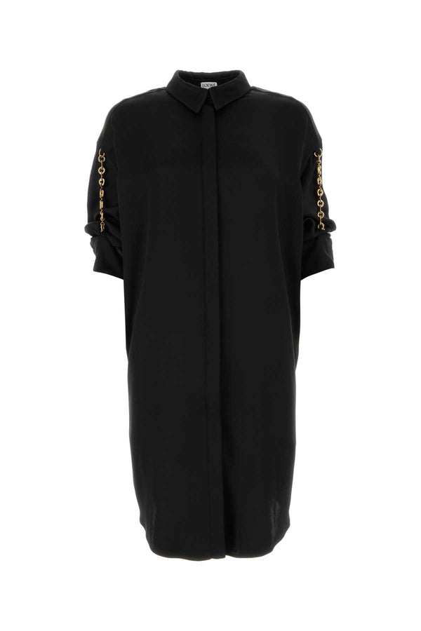 Loewe 100% Silk shirt dress in black