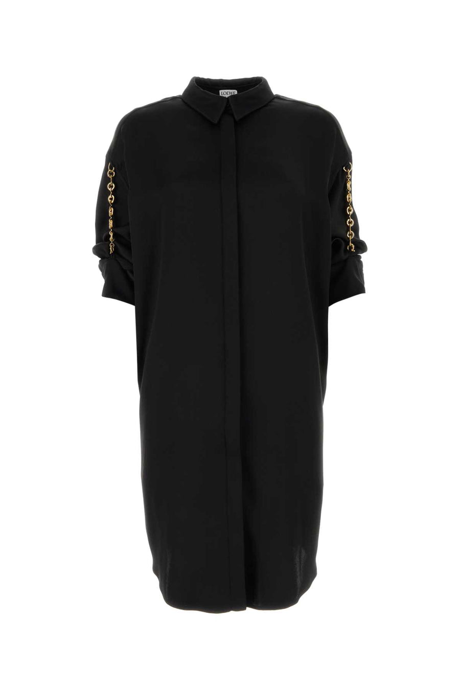 Loewe 100% Silk shirt dress in black