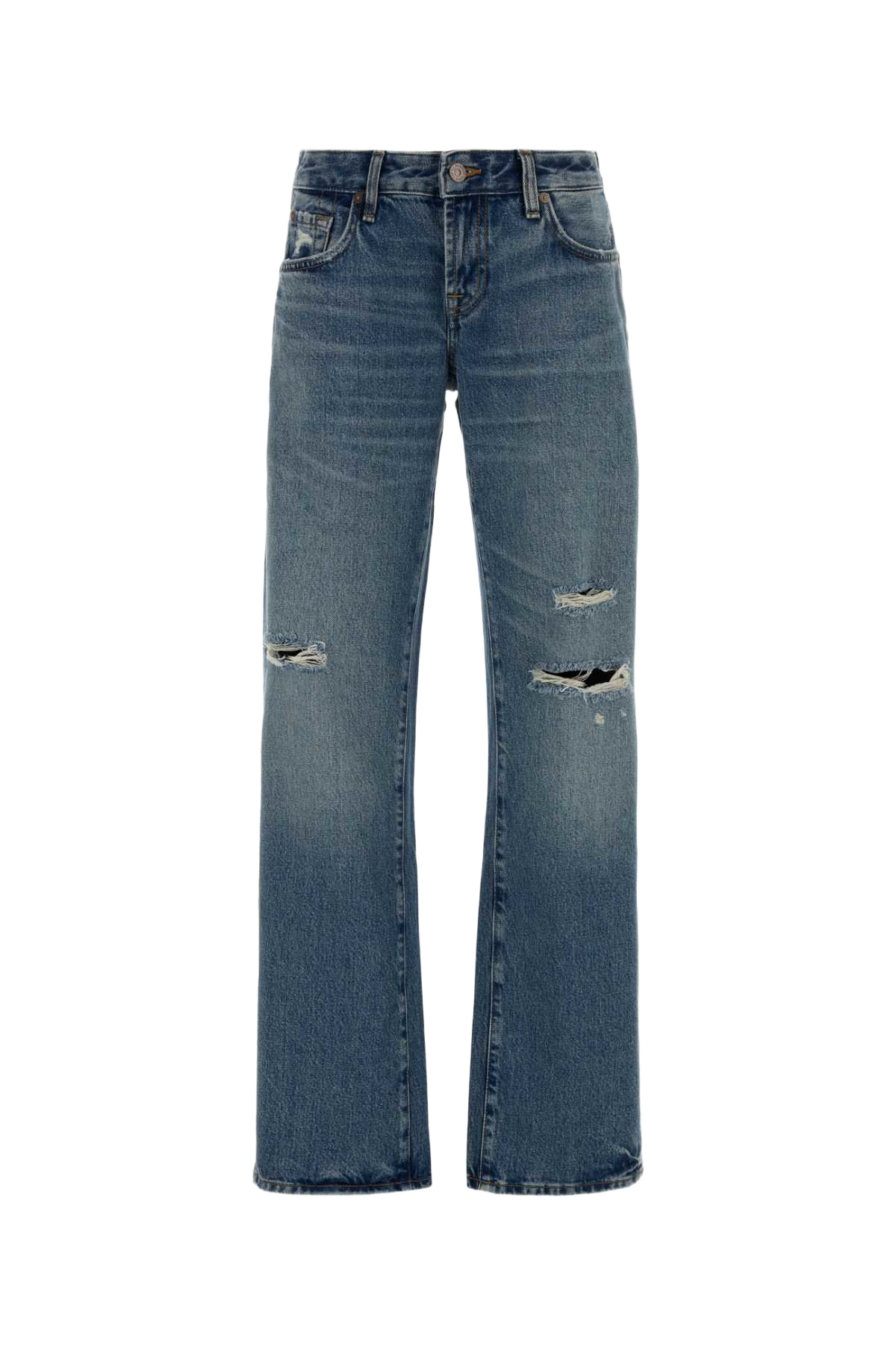 Denim Low Straight Jeans Blumedio Exterior: Cotton