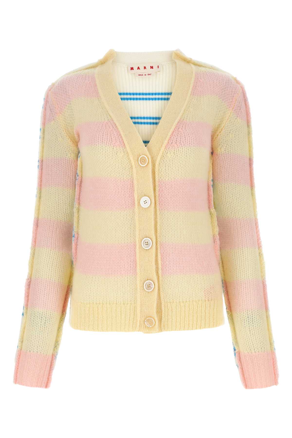 Embroidered Mohair Blend And Wool Cardigan Mxy06 Maglieria