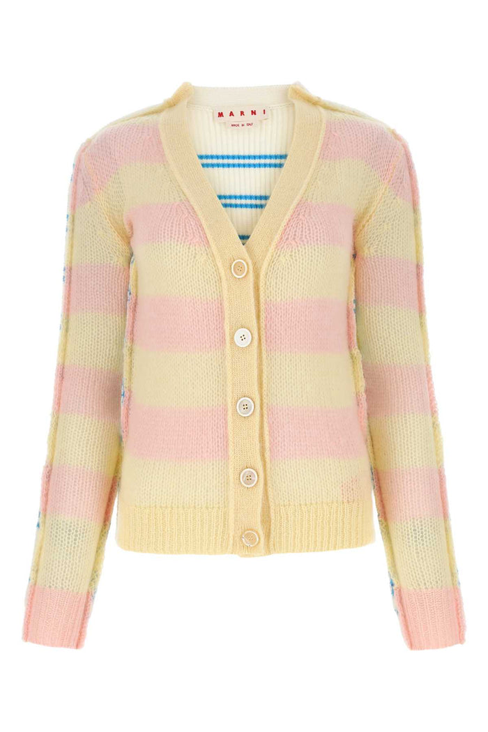 Embroidered Mohair Blend And Wool Cardigan Mxy06 Maglieria