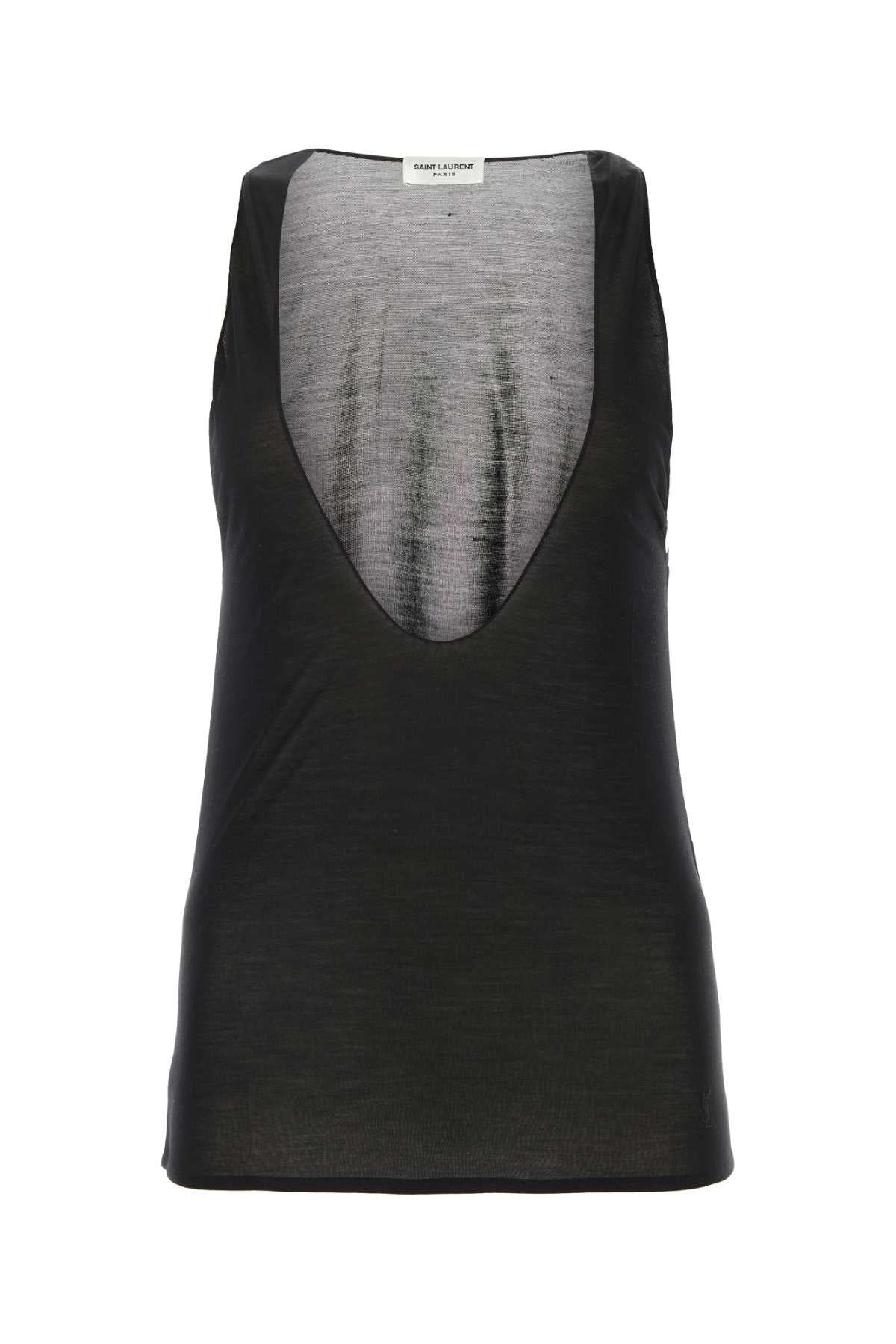 Black Silk Tank-Top Noir Exterior: Maglie