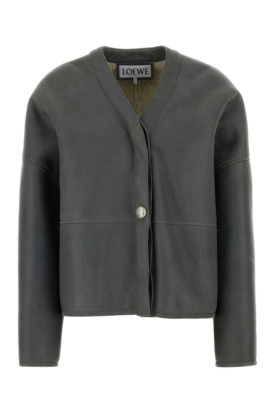 Loewe Cardigan 100% Shearling jacket in gray