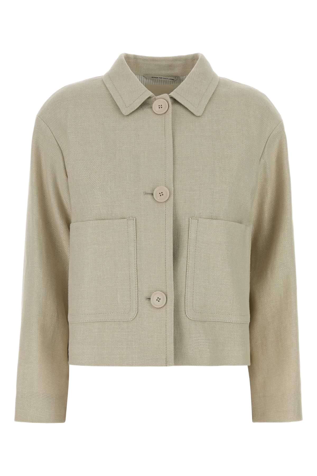 Sand Stretch Linen Blend Dattero Blazer Bianco Avorio Giacche E Gilet