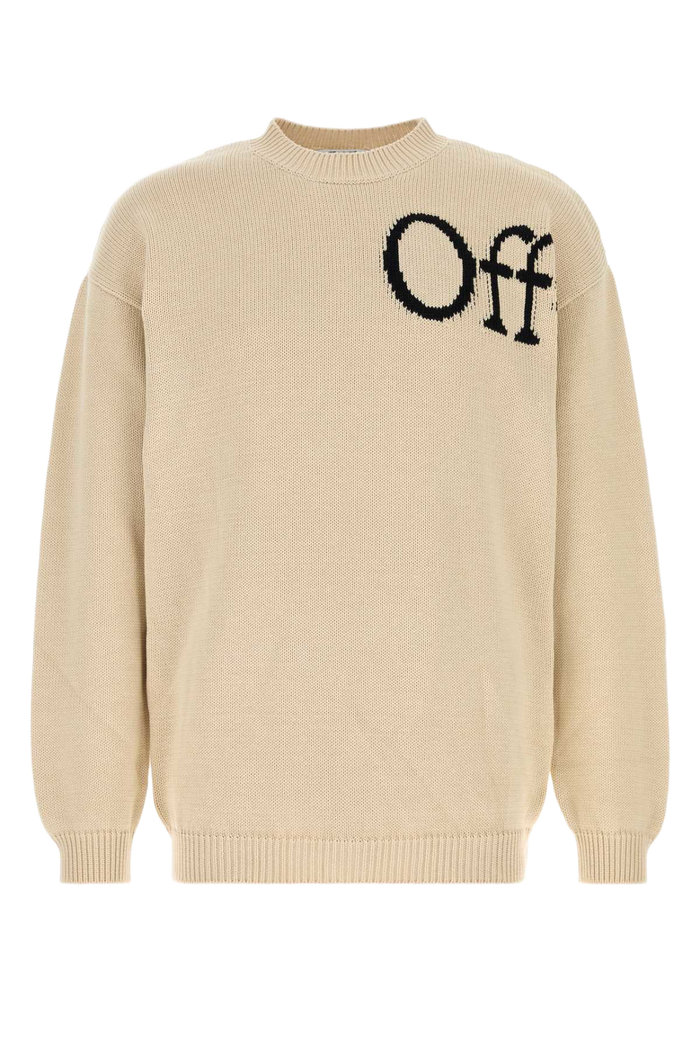 Sand Cotton Sweater Cream Exterior: Maglieria