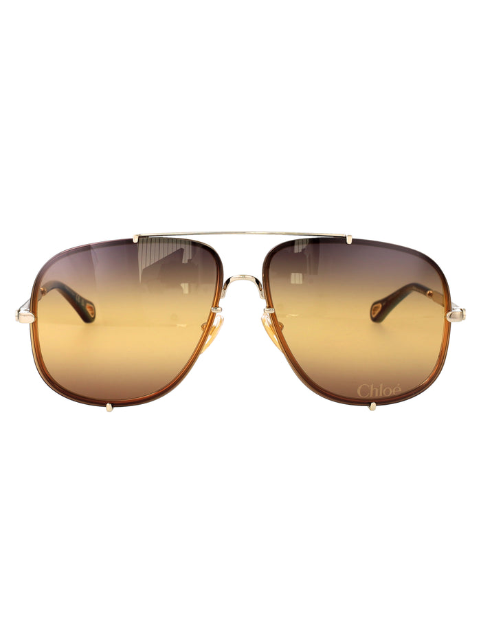 Ch0348s Gold-gold-yellow Metal Sunglasses
