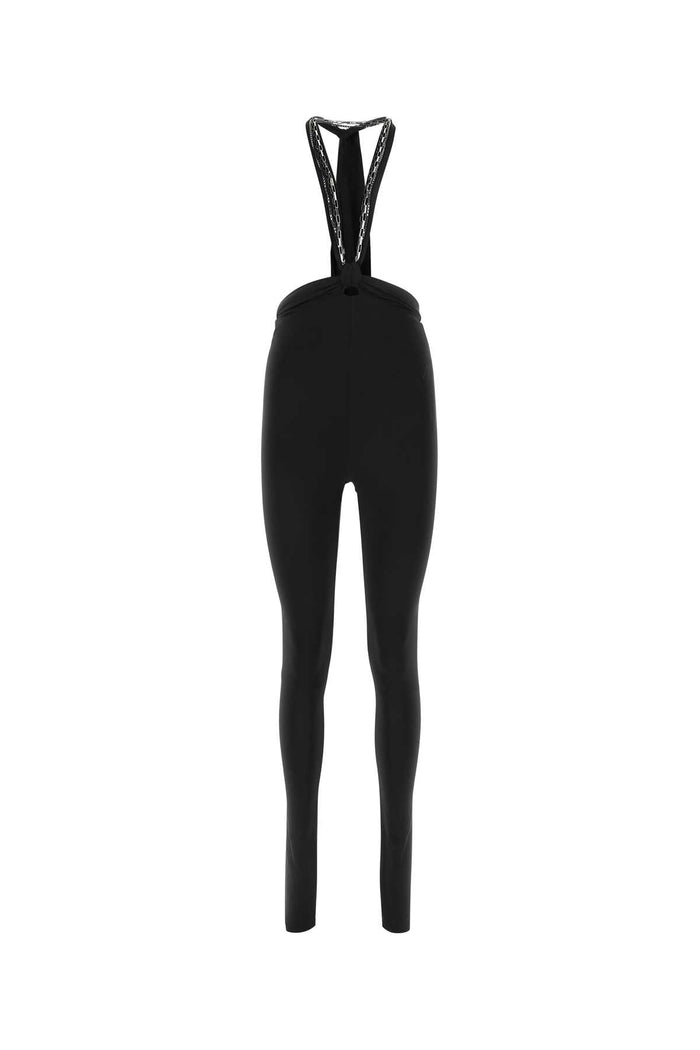 Black Stretch Polyester Ruby Pant 100 Exterior: Poleyster Elastane Pantaloni