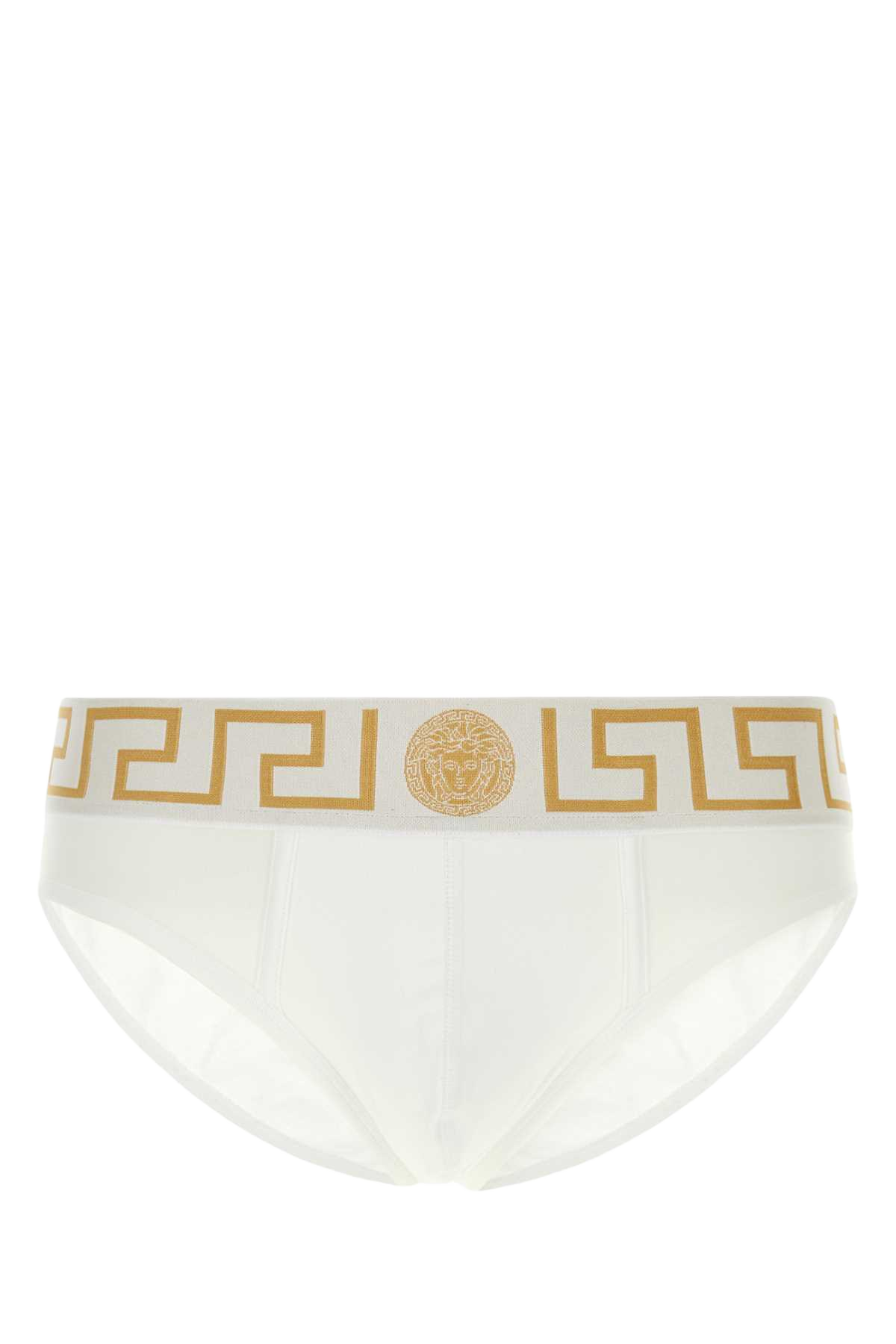 White Stretch Cotton Brief Whitegreekgold Intimo