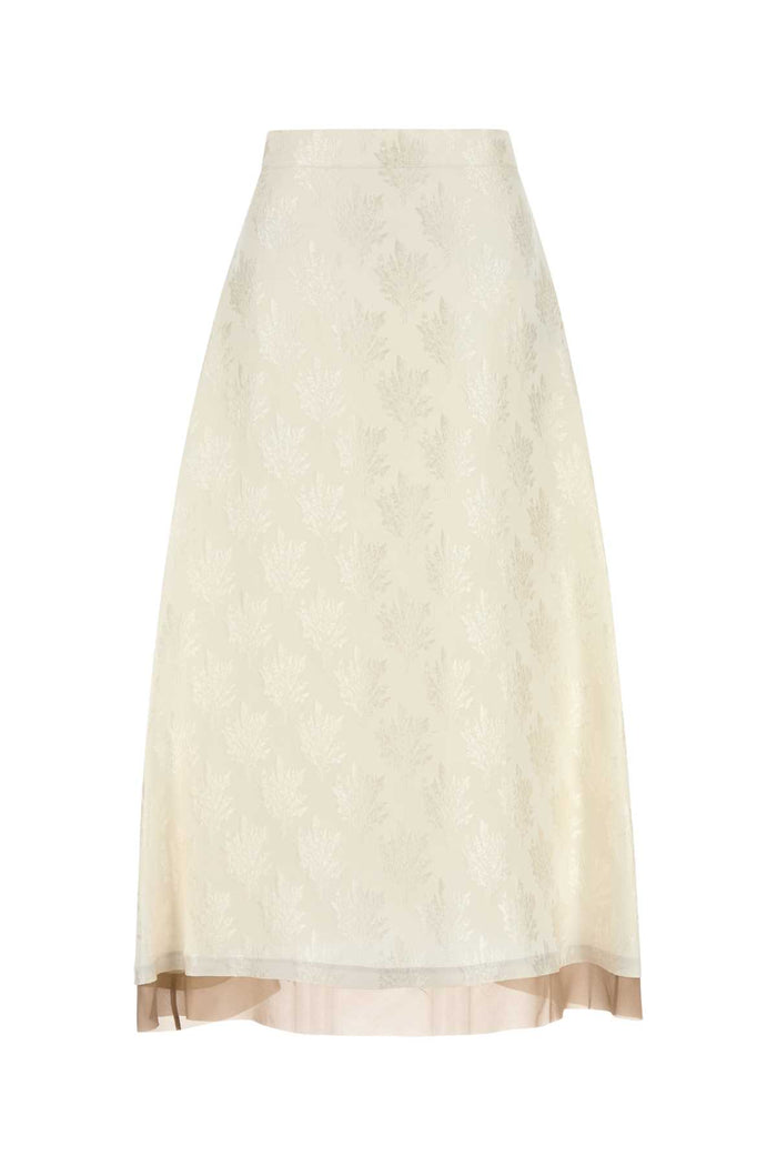 White Silk Blend Skirt Exterior: Viscose Gonne