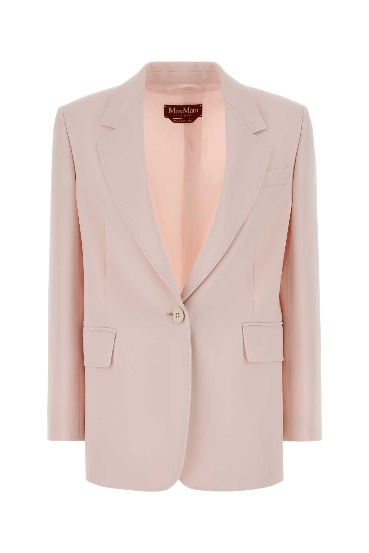 Pastel Pink Crepe Bosco Blazer Rosa Giacche E Gilet