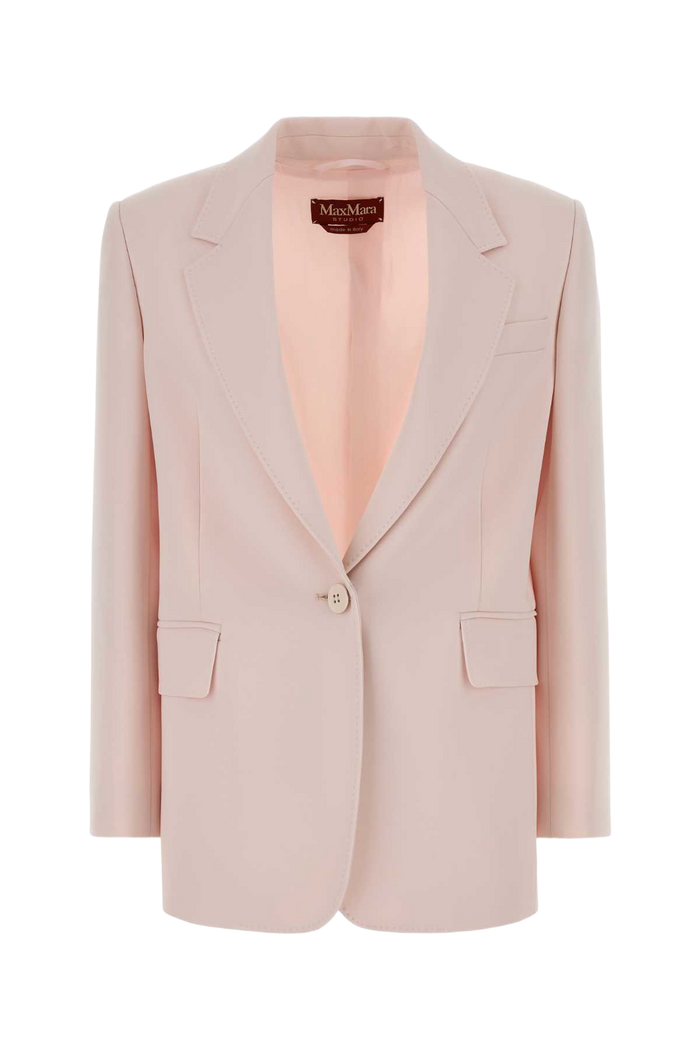 Pastel Pink Crepe Bosco Blazer Rosa Giacche E Gilet