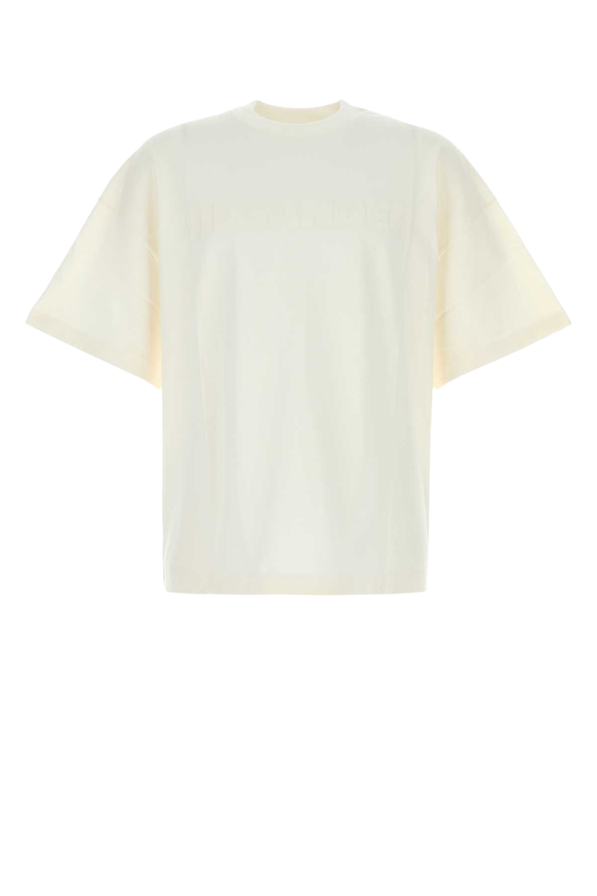 White Cotton T-Shirt Porcelain Cotone