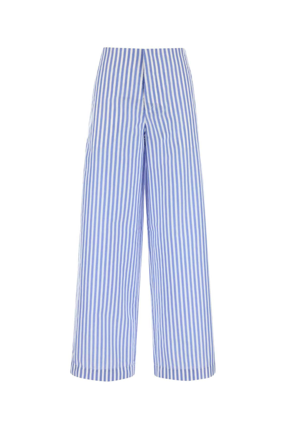 Embroidered Poplin Pant Fantasiablu Exterior: Polyester Cotton Pantaloni