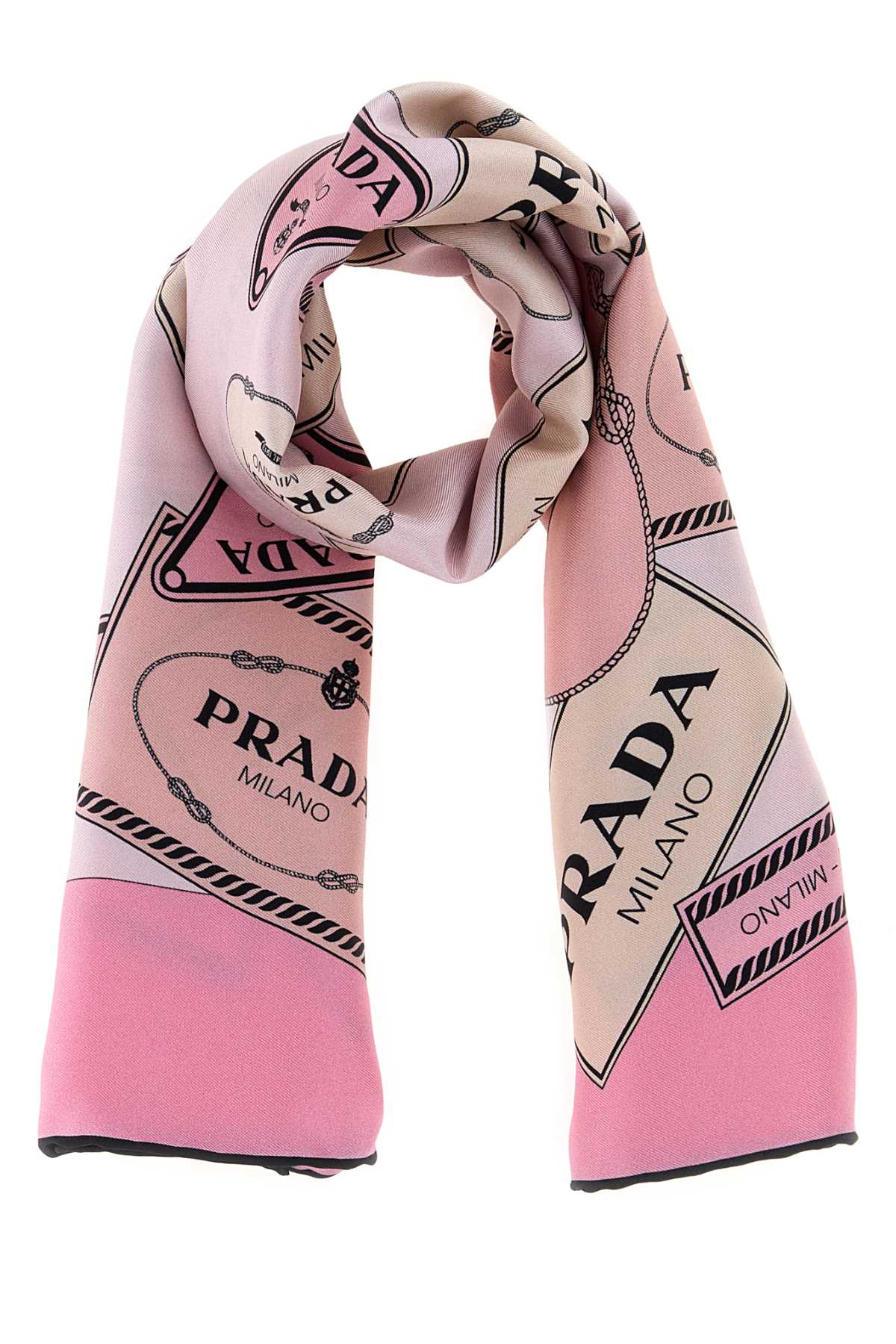 Printed Twill Foulard Rosa 1 Exterior: Silk Sciarpe E