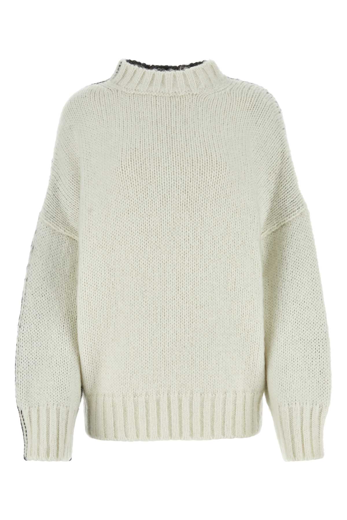 Two-Tone Acrylic Blend Sweater Whiteblack Maglieria