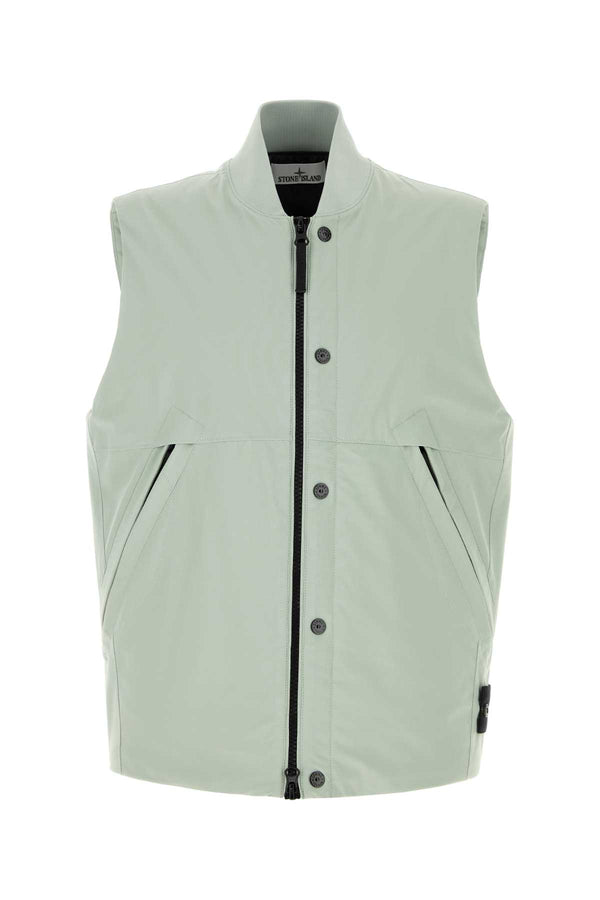 Stone Island 92% Polyester vest in green