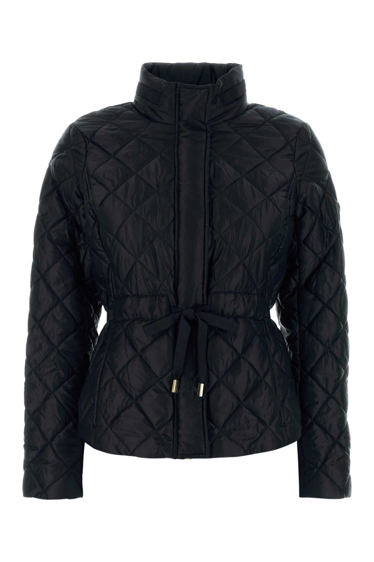 Black Polyester Padded Jacket Recycled Giubbini